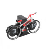 MidClock HY-F117 Unique Bicycle Vintage Flip Desk Clock – White + Red Color 11