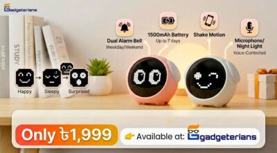 cute expression multi-function led pixel alarm clock