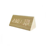 Triangle Wooden Style Digital LED Clock-Light Wood Color