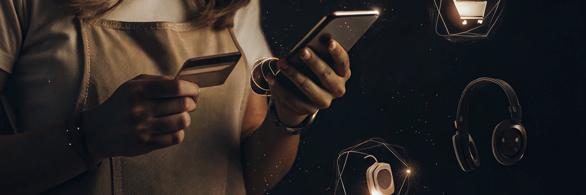 title image - a woman shopping online with her card