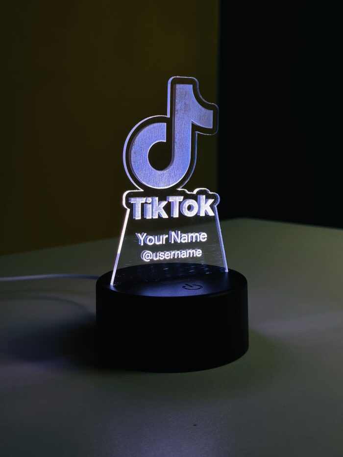 Acrylic multicolor lamp tiktok logo