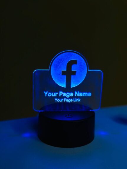 Acrylic nigh lamp facebook logo