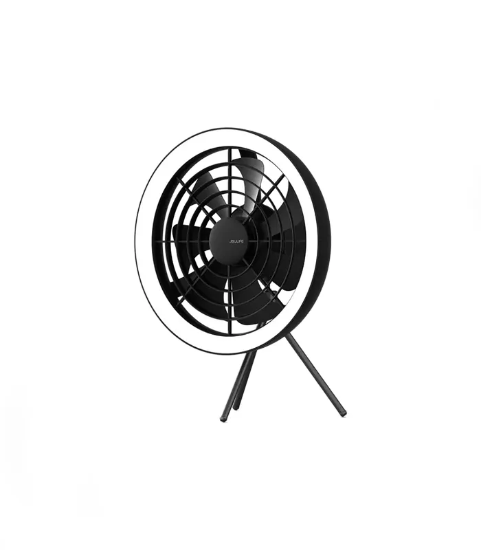 JISULIFE FA17 Rechargeable Fan with LED Light and Table Tripod - Image 1
