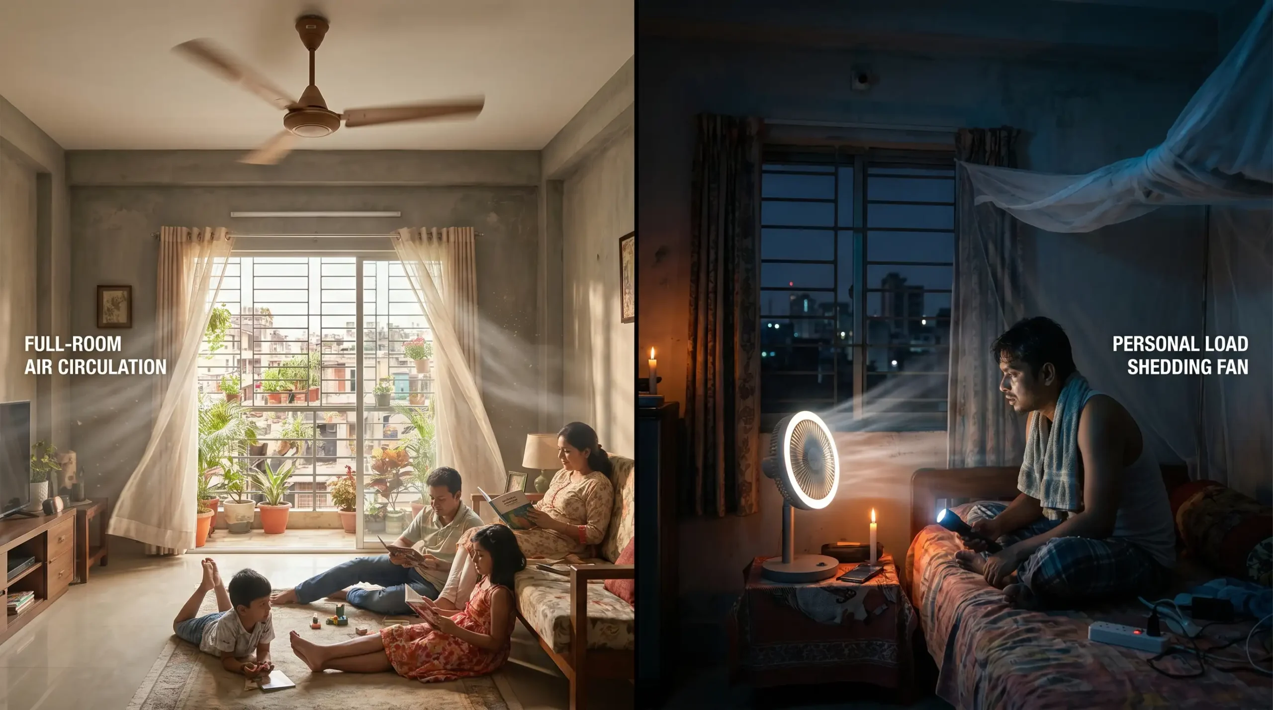 Ceiling Fan vs Rechargeable Fan