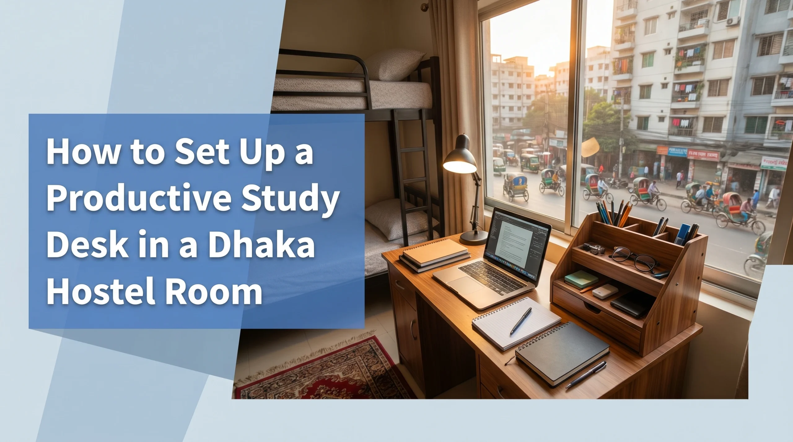 how to set up a productive study desk in a dhaka hostel room