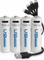 AiVR USB Rechargeable Batteries 4pc – AAA – 900mWh