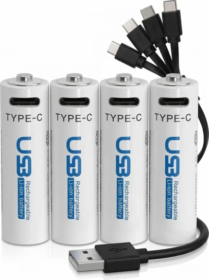 AiVR USB Rechargeable Batteries 4pc – AAA – 900mWh