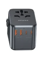 Awei C-39 35W GaN Universal Travel Adapter – 5-Port Multi-Function Fast Charger,International Plug for EU/UK/US/AU