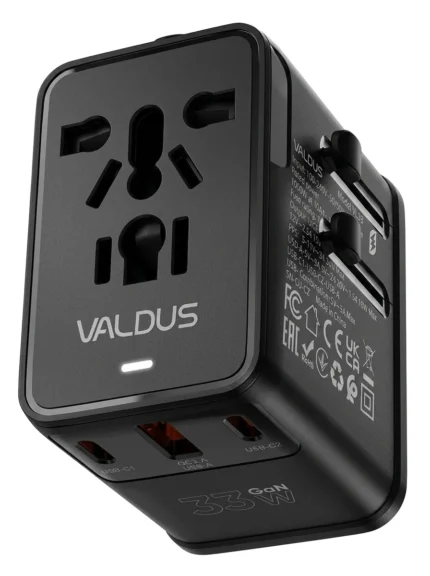 VALDUS 33W GaN Universal Travel Adapter (VL33) – All-in-One Global Plug