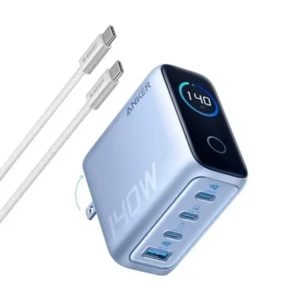 Anker Zolo 140W 4-Port Multi Device Charging GaN Power Adapter With Type-C Cable (B2697) Chinese Version – Blue