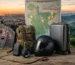 GPS tracker devices for vehicles, luggage and personal travel displayed with a backpack, suitcase and smartwatch against a Bangladesh travel background.