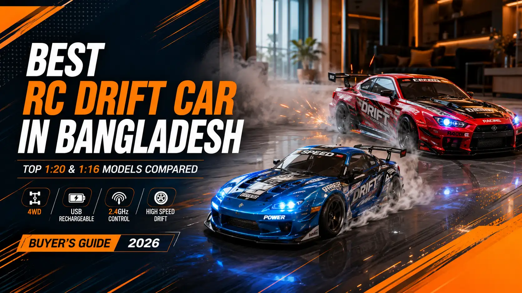 Best RC Drift Car in Bangladesh featuring 1:16 and 1:20 scale remote control drift cars for kids and adults
