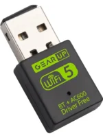 GearUP 600Mbps Dual Band WiFi + Bluetooth Adapter For Windows PC/Laptop- (Driver Free Version, WiFi Hotspot Supported, 2.4GHz + 5GHz) - Image 2
