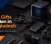 Premium collection of affordable tech gifts for men including earbuds, smartwatch, power bank, cooling gadgets, and creator accessories in Bangladesh